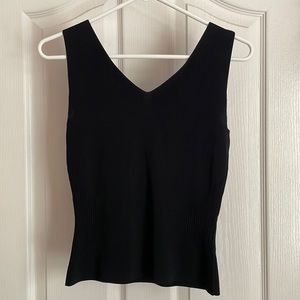 Venini Women’s Black Wide Strap V-Neck Stretch Tank Top